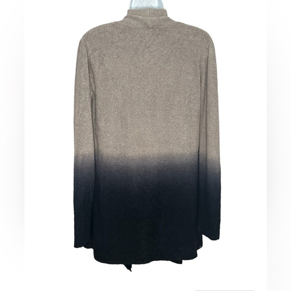Barefoot Dreams Cozy Lite ombré pewter-black waterfall cardigan small/medium - Picture 3 of 8